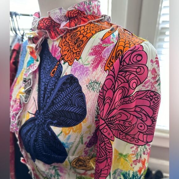 NWTs ULTRA’CHIC Silk Butterfly Dress Size 40 - Picture 7 of 10
